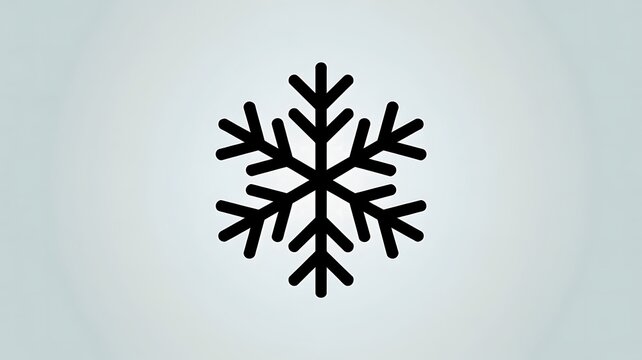 Black snowflake icon on a soft light blue background