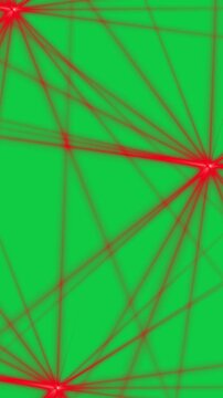 Red Laser Beam Network Lines isolated Green Screen Loop animation,Chroma Key laser lights ,Sci-Fi and Technology and Music Videos Streams vertical Social media Motion design element