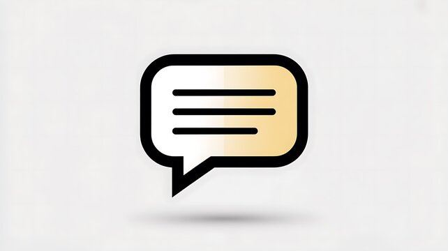 Simple speech bubble icon with lines for text communication