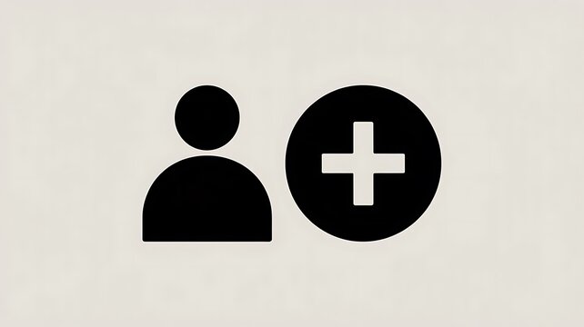 Add friend icon with person silhouette and plus sign
