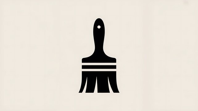 Black paint brush icon for art and design projects