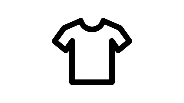 Simple black outline icon of a t-shirt