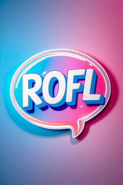 Acronym ROFL Rolling On the Floor Laughing online humor communication of young people AI Generative
