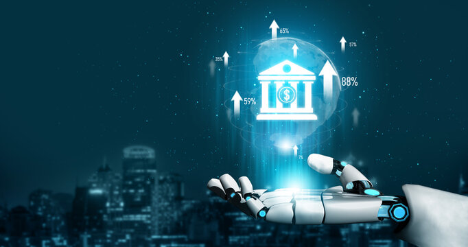 AI artificial intelligence powers digital banking with virtual assistants and fintech tools for seamless online finance, mobile banking, and real-time service optimization. Vouch