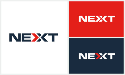 Fototapeta premium Next lettering typography with word mark next logo design
