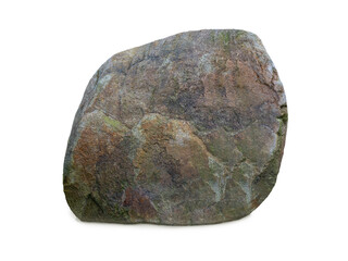 Large natural textured boulder isolated on white background. © fotomaster
