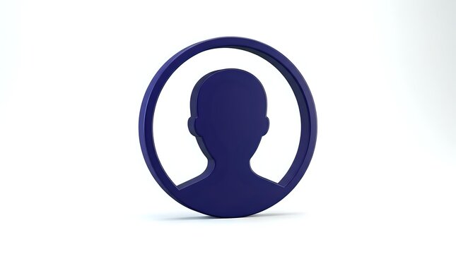 Male silhouette avatar in navy blue circle, generic user icon