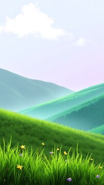 Serene Rolling Hills Under Soft Sky