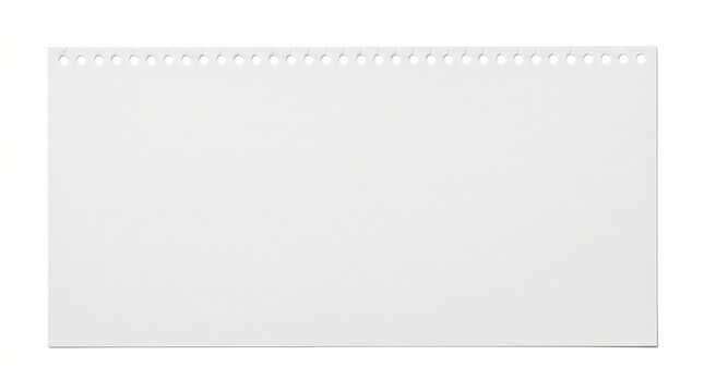 White rectangular sheet of paper with spiral binding holes on