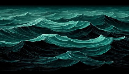 Obraz premium Abstract Sea Waves Texture Background With Moody Lighting And Dark Deep Oceanic Fluid Surface Style