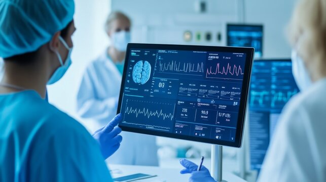 Powered Healthcare Analytics Dashboard Medical Data Visual Alternate Connected Support Perspective, medical technology service, AI diagnostic solutions, connected healthcare support