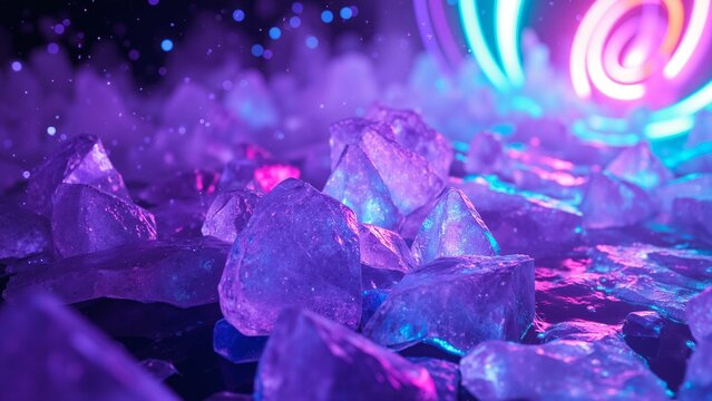 Seamless UV Neon Wave Animation