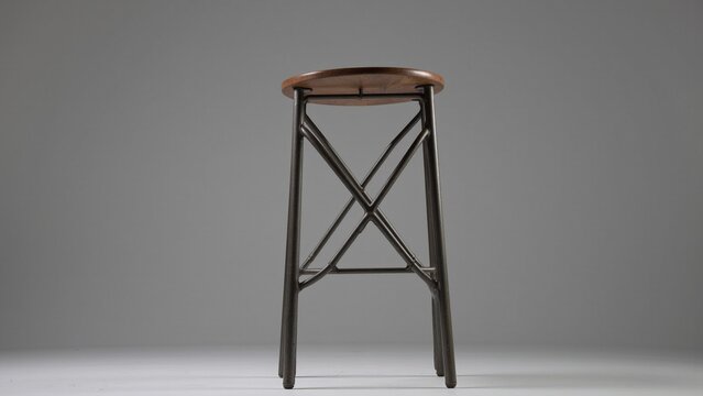 Modern Walnut Bar Stool