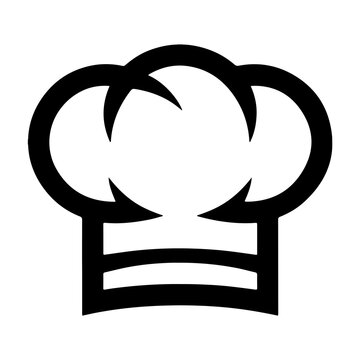 Minimalist Black and White Chef Hat Logo Vector Abstract Restaurant Icon