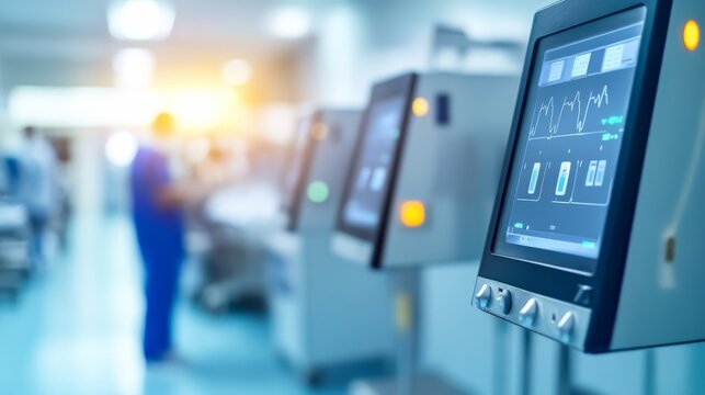Smart Medication Dispensing Modern Hospital Copy Alternate Connected Support Perspective, medical technology service, AI diagnostic solutions, connected healthcare support