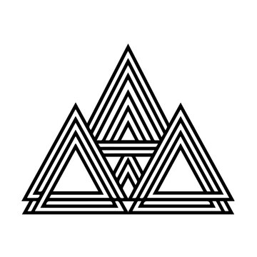 Minimalist Black and White Geometric Triangle Peak Logo Vector Abstract Art