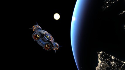 宇宙船と地球　3DCGレンダリング © tsuneomp
