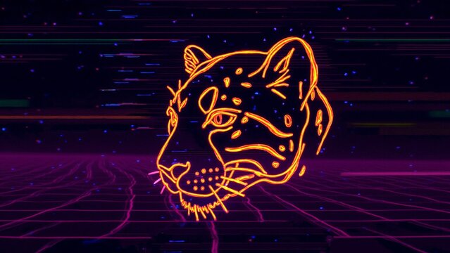 Neon Glitch Leopard Profile