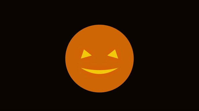 Animated jack-o-lantern pumpkin face for halloween projects animation 4k spooky