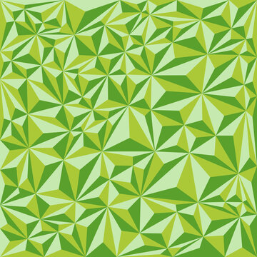 Abstract Triangle Construction With Flat Green Color Variations