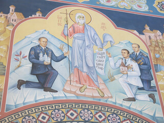 murals and interior of the cosmic Church of St. Andrew the First-Called near the village of Novoselovo, Russia © Lumatis