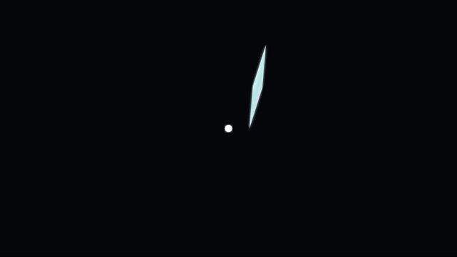 Minimalist compass needle rotating on animation 4k black background, for navigation and, direction concepts