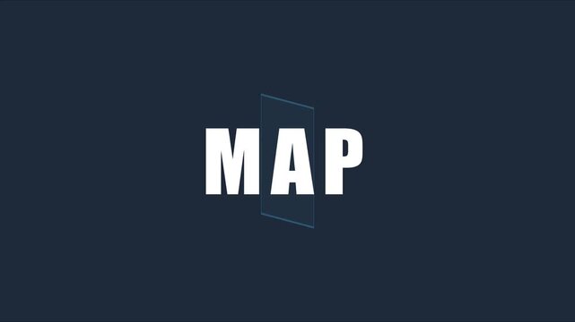 Minimalist map typography motion with smooth geometric animation for modern presentations 4k motion minimalist