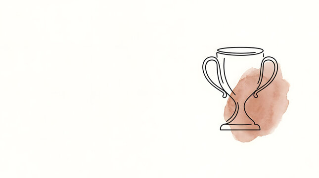 Continuous line drawing of a trophy cup award.