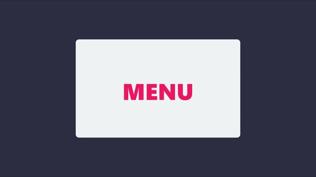 Minimalist menu button animation for website user interface 4k