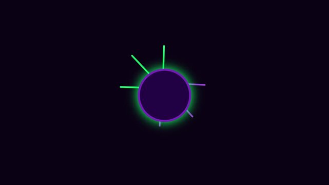 Neon audio spectrum circle pulse animation with glowing sound wave visualizer 4k