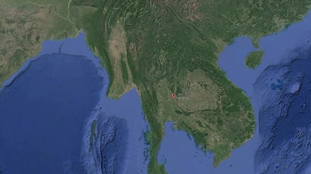 Video of rotating of planet Earth in space. Thailand on geographical world map. 