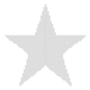 Diamond rhinestone star shape vector illustration on transparent background. Crystal gemstone star pattern luxury graphic design elements