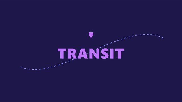 Transit motion animation with minimalist map pin and path line 4k location