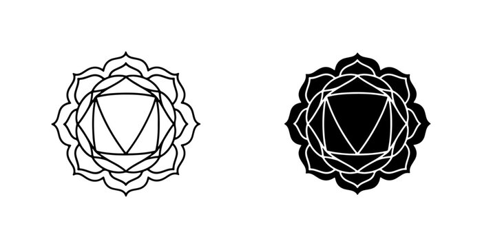 Chakra Symbols, Sacred Geometry Icons, Spiritual Energy Icons, Yoga Meditation Graphics