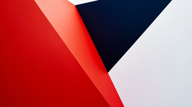 Abstract Geometric Paper Background with Red and White Angles
