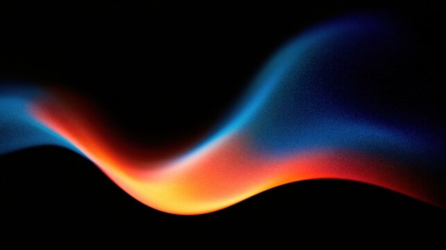 Abstract neon wave of flowing color and light on a black background conveying motion and energy