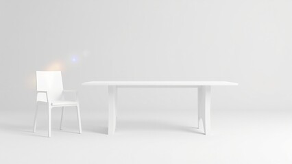 Obraz premium Minimalist White Furniture