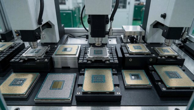 Close-up machine factory setting cnc computer numerical control which used cutting shaping metal parts has lar
