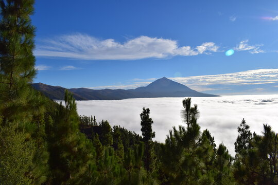 Mount Teide Rising Above a Sea of Clouds in Tenerife, Canary Islands, Spain