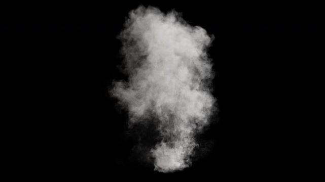 Grenade explosion with white smoke and dust rising up - 60 fps, 4K Pro Res with mask pass