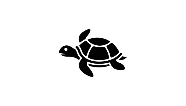 Black silhouette of a sea turtle icon