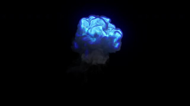Beautiful rolling blue magic smoke - looping VFX element - 60 fps, 4K Pro Res with mask pass