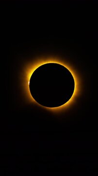 moment of totality during the 2026 solar eclipse when the moon cast a shadow over the sun 
