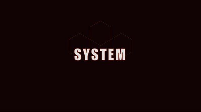 System digital interface motion with hexagon geometric and minimalist typography for technology and data analytics presentations animation 4k