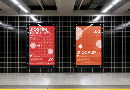 Metro Urban Station Poster Mockup