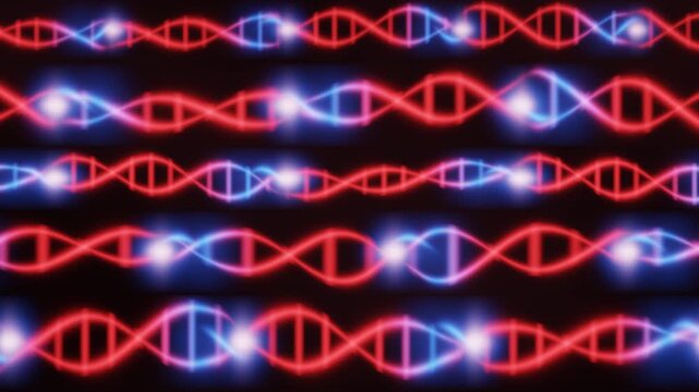Genome Editing Molecular Scanner Cutting And Splicing DNA Double Helix Strands Seamless Loop in cool rose tones