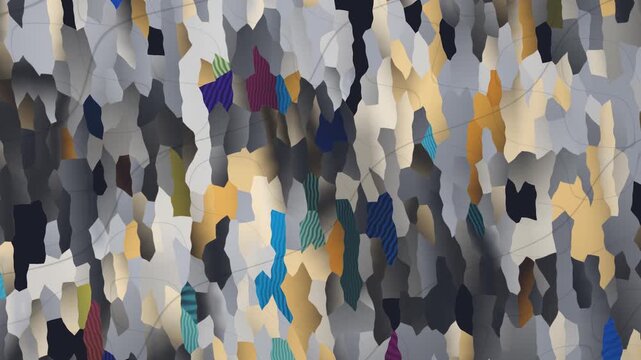 Crossed Polarized Light Mineral Grain Mosaic With Sweeping Extinction Bands Seamless Loop in deep grey tones