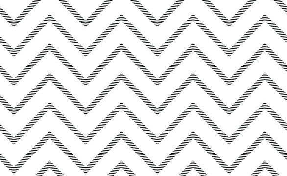 Black and white geometric chevron seamless pattern