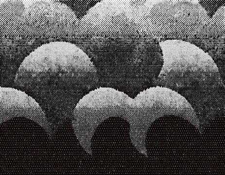 seamless vintage distressed halftone dot background pattern tileable grunge black printer ink raster dots transparent overlay retro comic book or print making creative concept backdrop