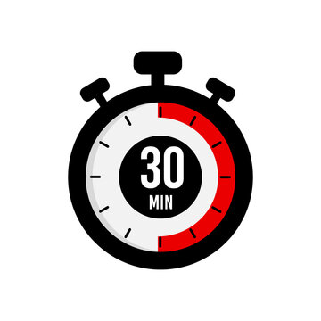 30 Minute Stopwatch Timer Icon Vector
